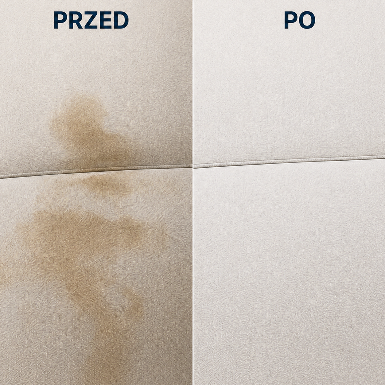 Efekt prania tapicerki przed i po