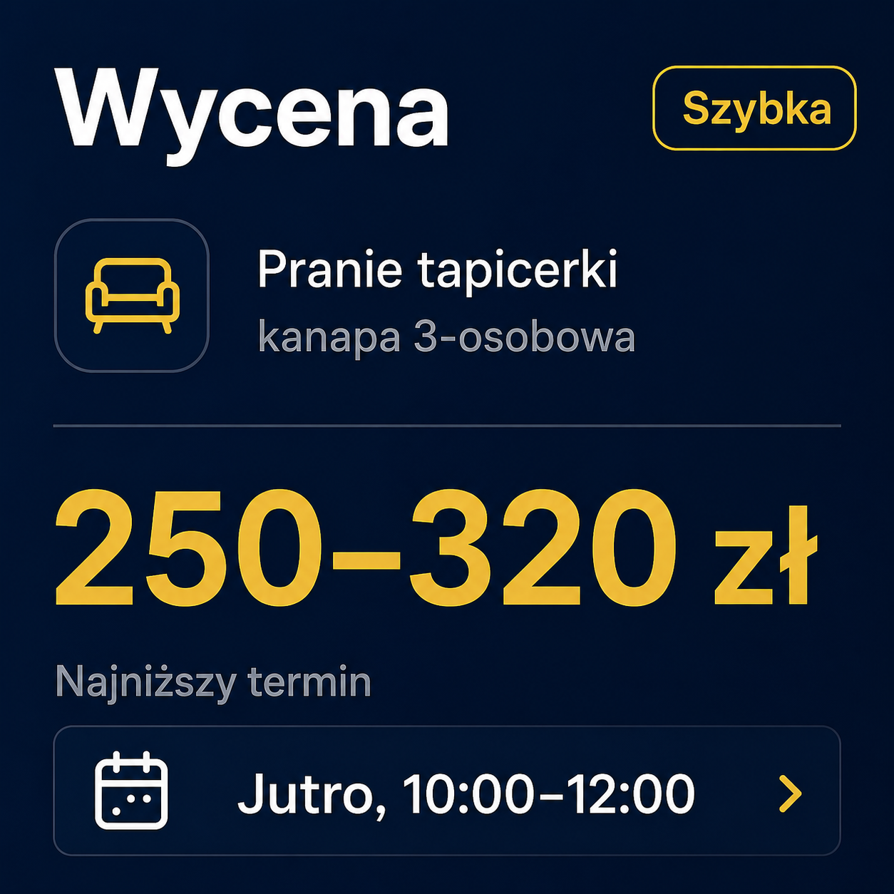 Szybka wycena prania tapicerki